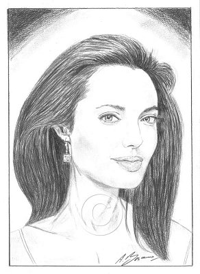 Angelina Jolie Pencil Portrait
