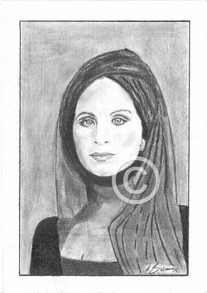 Barbra Streisand Pencil Portrait