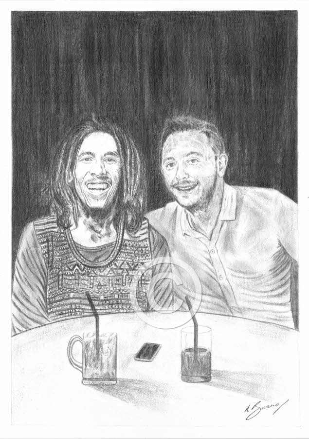 A night out with Bob Marley Pencil Portrait