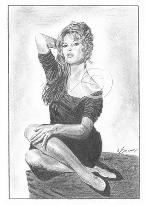 Brigitte Bardot Pencil Portrait