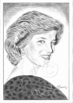 Diana, Princess of Wales Pencil Portrait