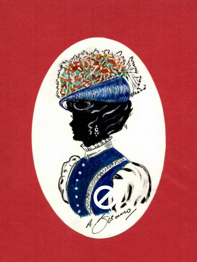 Edwardian lady with hat (colour) #2 Pencil Portrait
