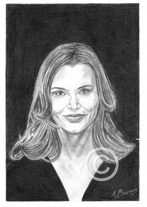Geena Davis Pencil Portrait