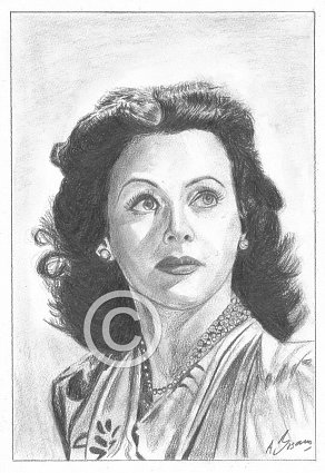Hedy Lamarr Pencil Portrait