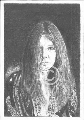 Janis Joplin Pencil Portrait