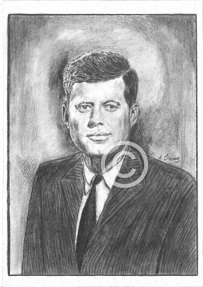 John F Kennedy Pencil Portrait