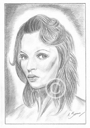 Kate Moss Pencil Portrait