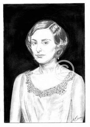 Laura Carmichael Pencil Portrait