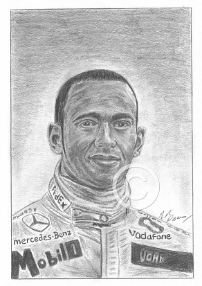 Lewis Hamilton Pencil Portrait