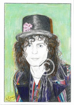 Marc Bolan Pencil Portrait