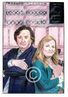 Mark Benton & Jo Joyner Pencil Portrait