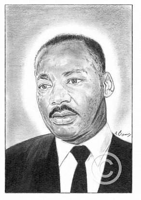 Dr Martin Luther King Pencil Portrait