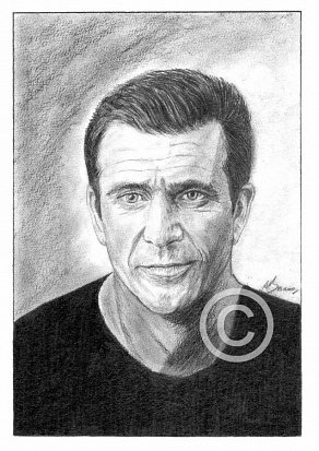 Mel Gibson Pencil Portrait