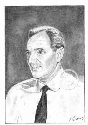 Michael Goodliffe Pencil Portrait