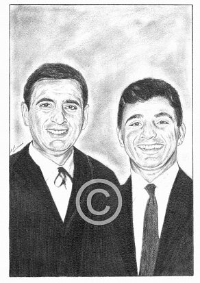 Mike & Bernie Winters Pencil Portrait