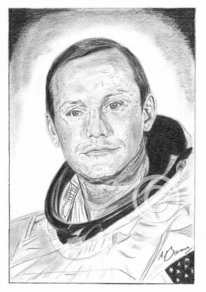Neil Armstrong Pencil Portrait