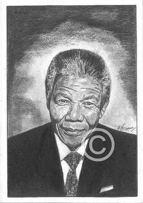 Nelson Mandela Pencil Portrait