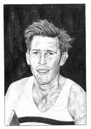 Roger Bannister Pencil Portrait