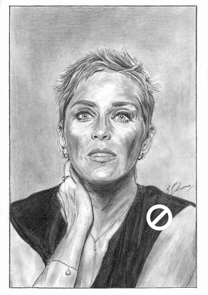 Sharon Stone Pencil Portrait