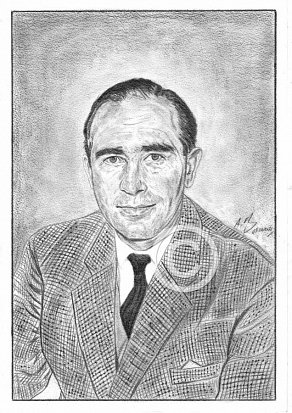 Sir Alf Ramsey Pencil Portrait