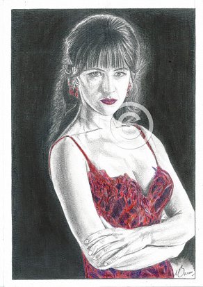 Sophie Marceau Pencil Portrait