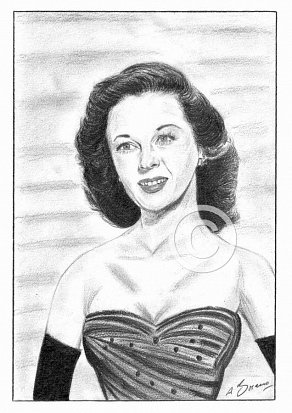 Susan Hayward Pencil Portrait
