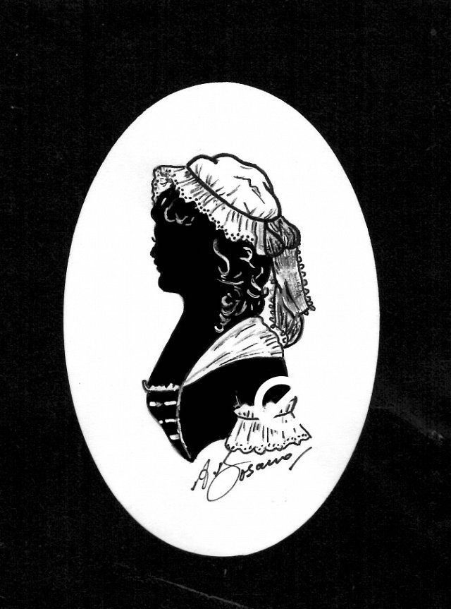 Victorian Maid (B & W) Pencil Portrait