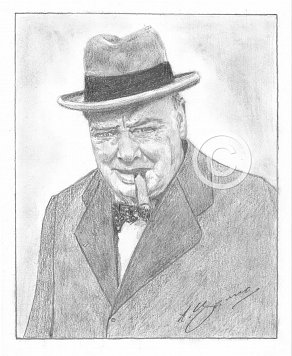 Winston Churchill Pencil Portrait